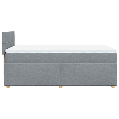 Boxspringbett Mit Matratze Stoff Hellgrau