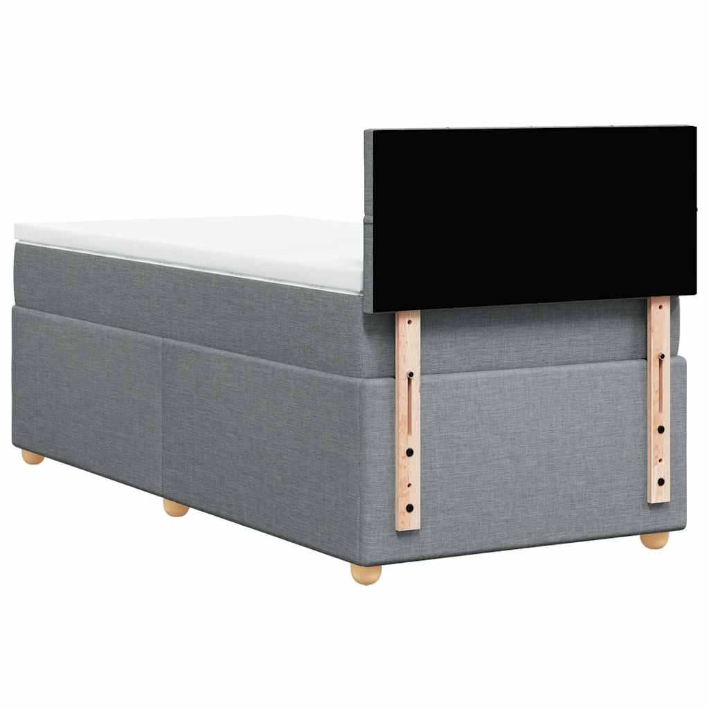Boxspringbett Mit Matratze Stoff Hellgrau