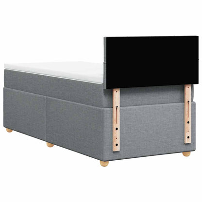 Boxspringbett Mit Matratze Stoff Hellgrau