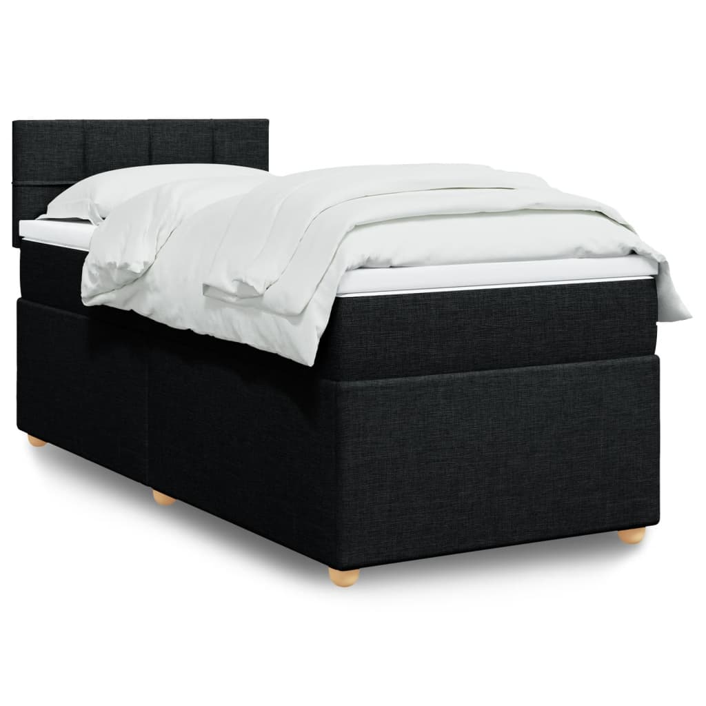 Boxspringbett Mit Matratze Stoff Schwarz