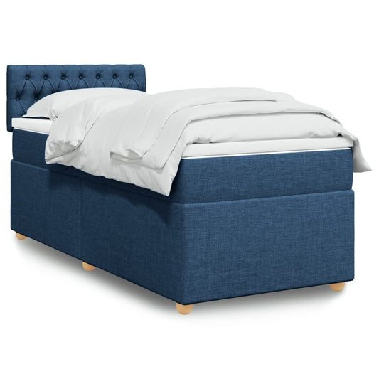Boxspringbett Mit Matratze Stoff Blau