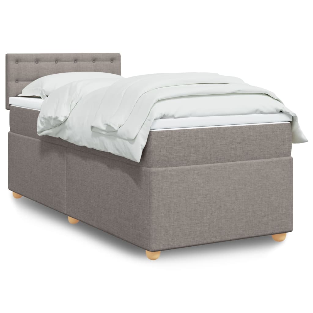 Boxspringbett Mit Matratze Stoff Taupe