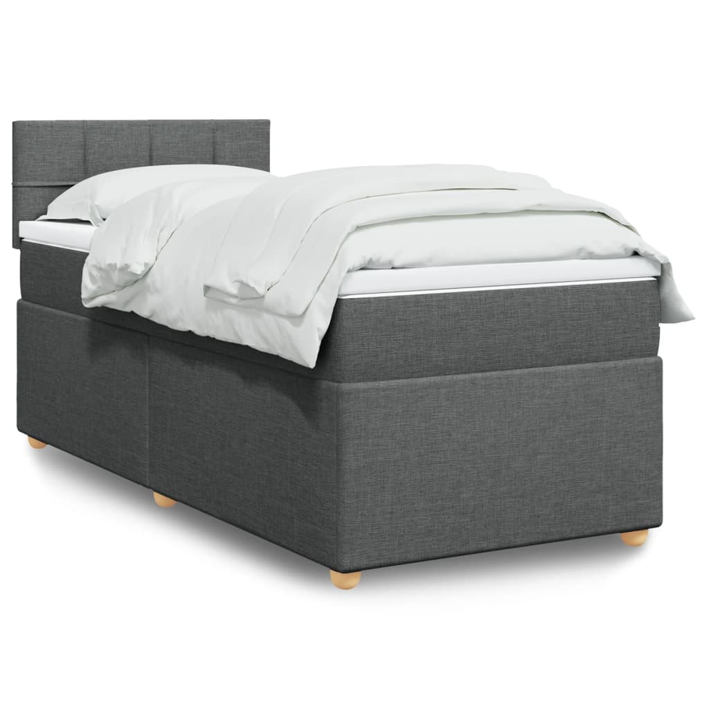 Boxspringbett Mit Matratze Stoff Dunkelgrau