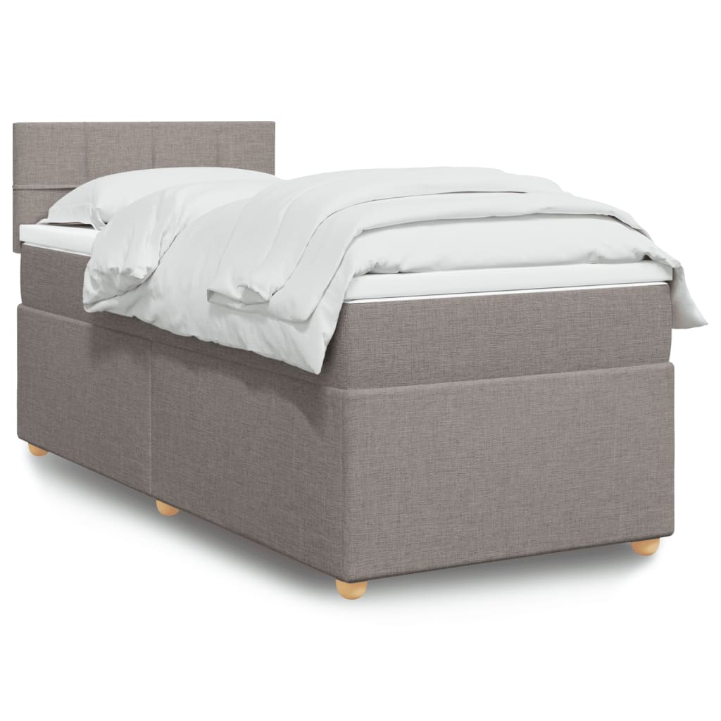 Boxspringbett Mit Matratze Stoff Taupe