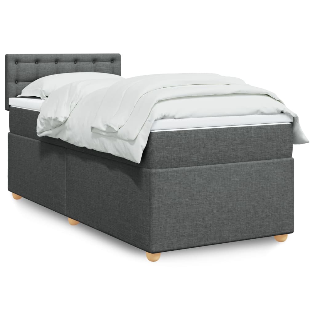 Boxspringbett Mit Matratze Stoff Dunkelgrau