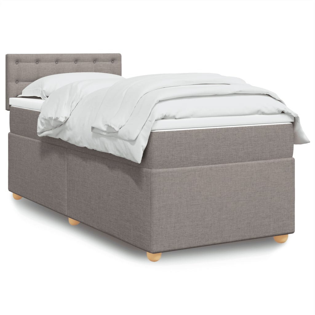 Boxspringbett Mit Matratze Stoff Taupe