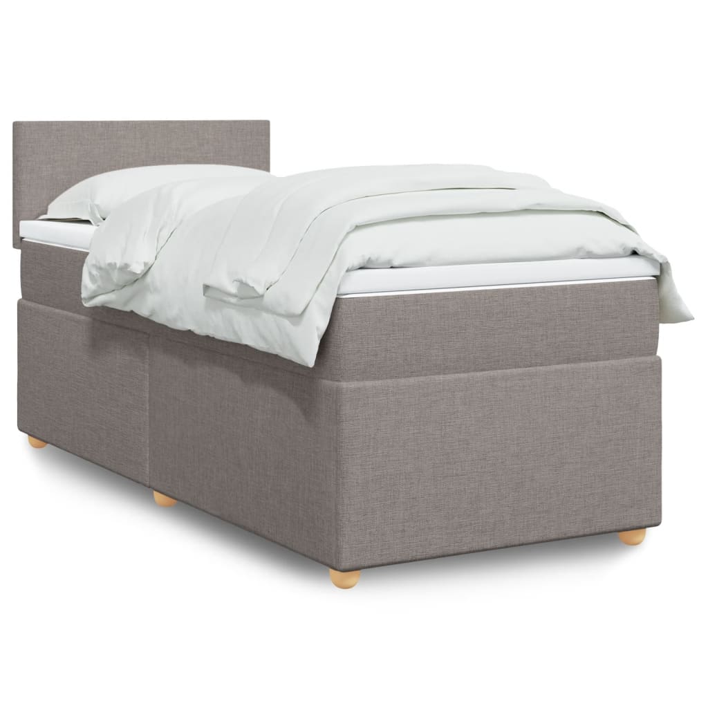 Boxspringbett Mit Matratze Stoff Taupe