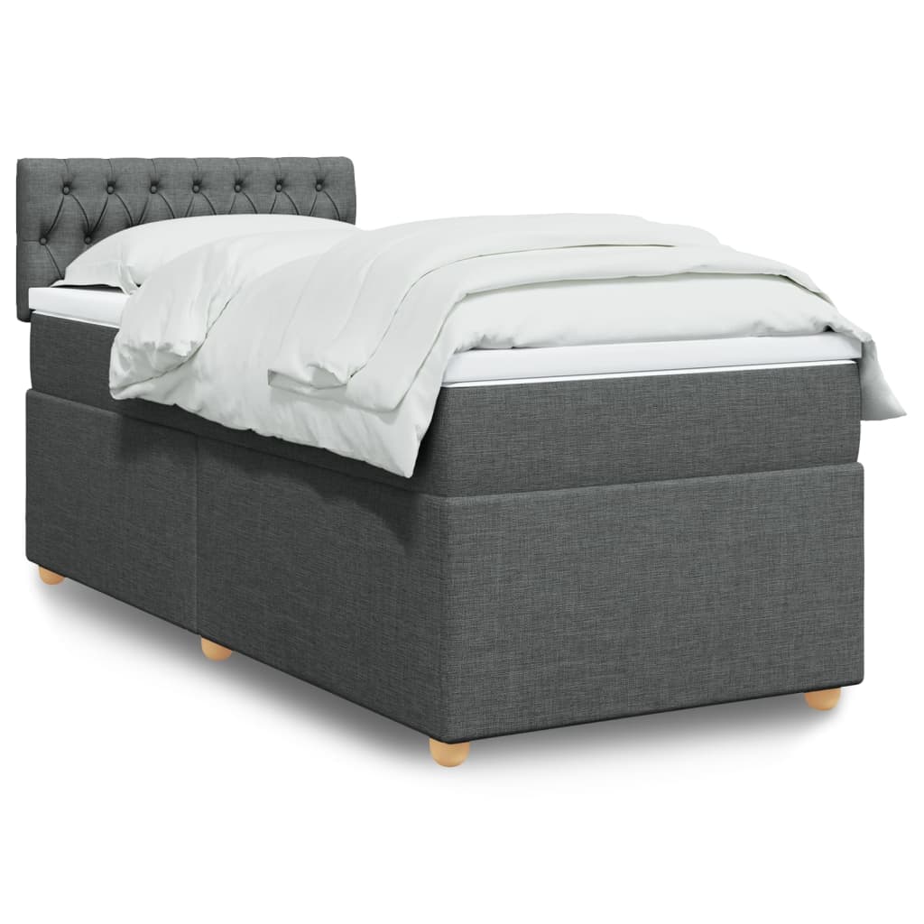 Boxspringbett Mit Matratze Stoff Dunkelgrau