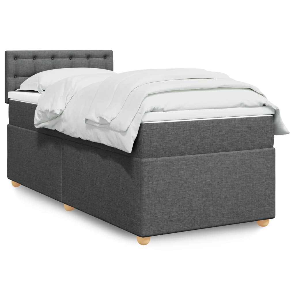 Boxspringbett Mit Matratze Stoff Dunkelgrau