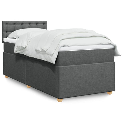 Boxspringbett Mit Matratze Stoff Dunkelgrau