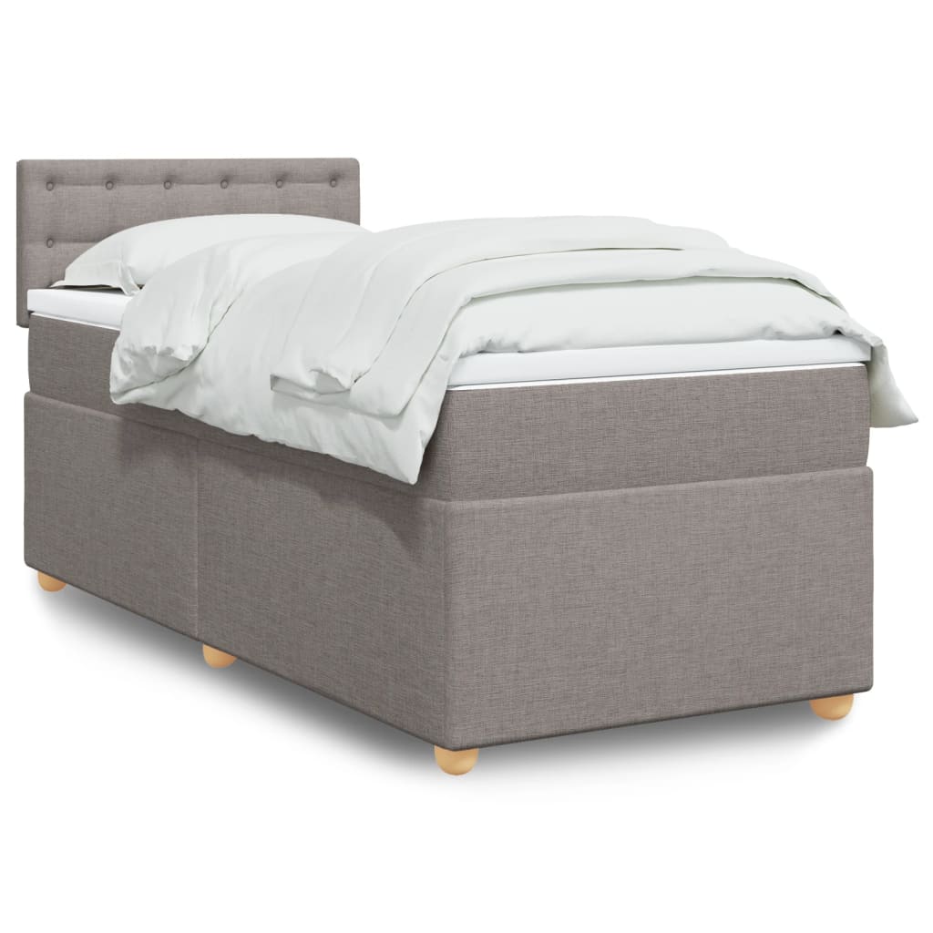 Boxspringbett Mit Matratze Stoff Taupe
