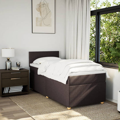 Boxspringbett Mit Matratze Stoff Dunkelbraun