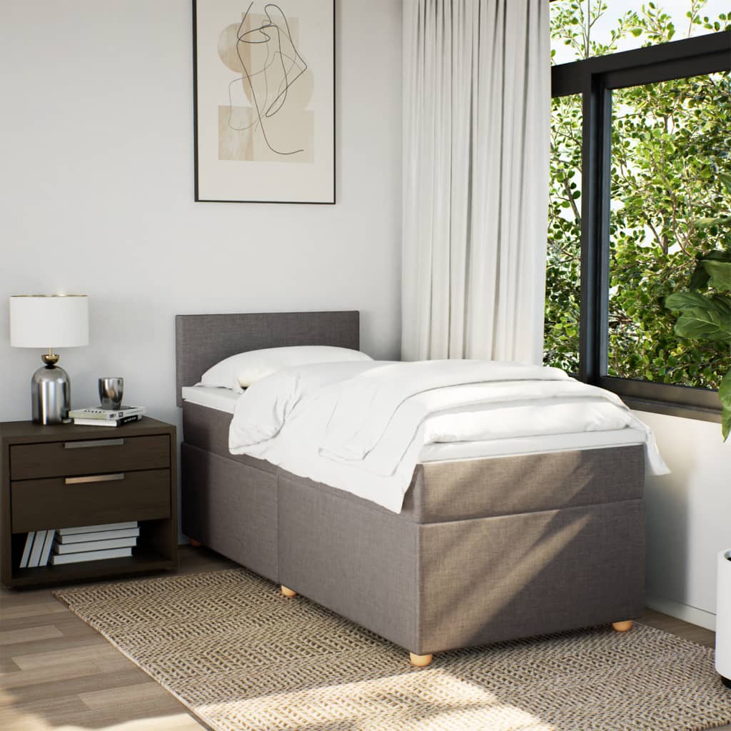 Boxspringbett Mit Matratze Stoff Taupe