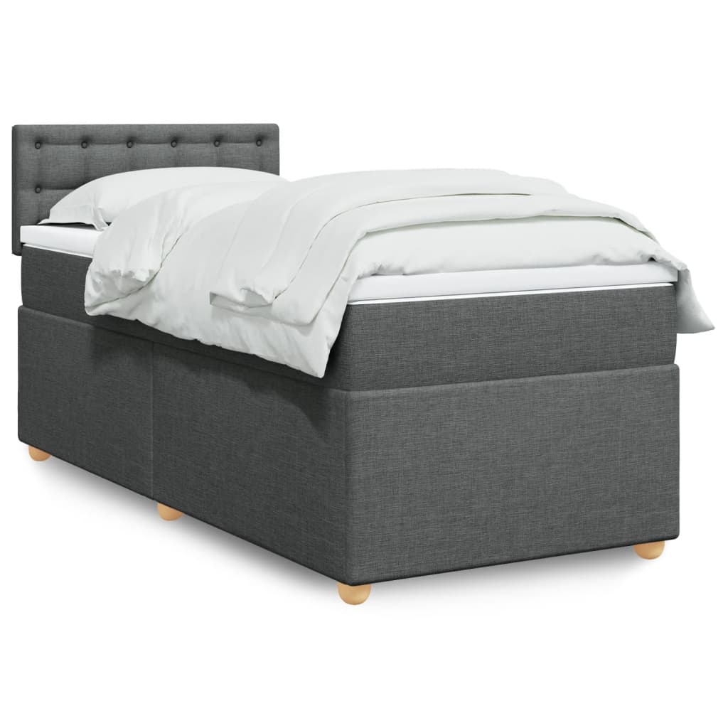 Boxspringbett Mit Matratze Stoff Dunkelgrau