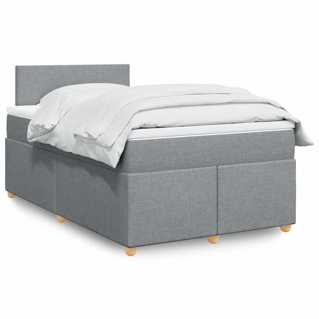 Boxspringbett Mit Matratze Stoff Hellgrau