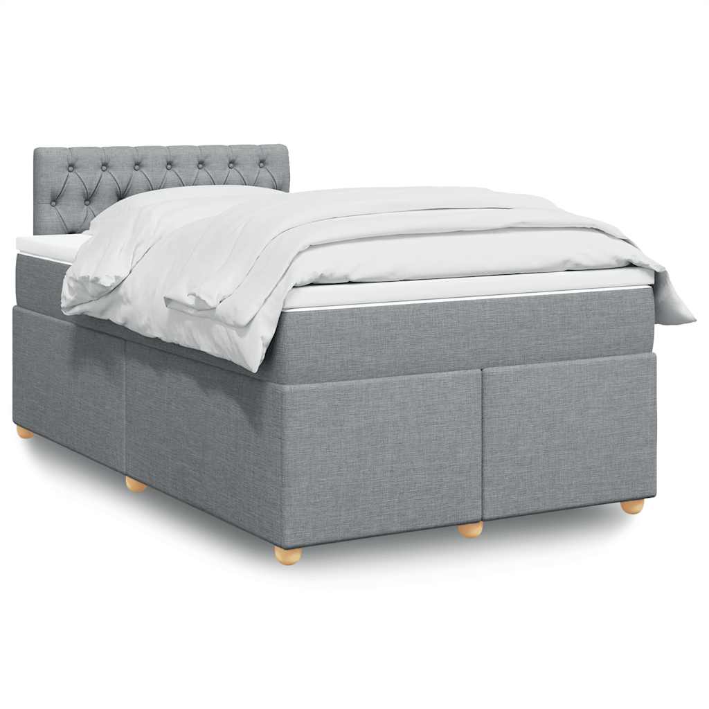 Boxspringbett Mit Matratze Stoff Hellgrau