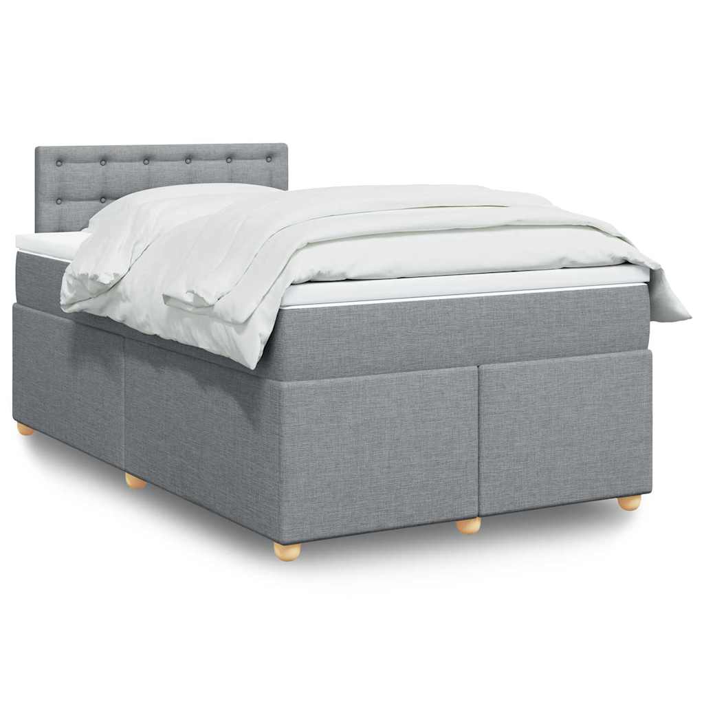 Boxspringbett Mit Matratze Stoff Hellgrau