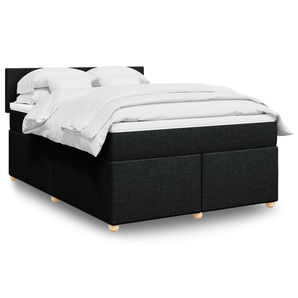 Boxspringbett Mit Matratze Stoff Schwarz
