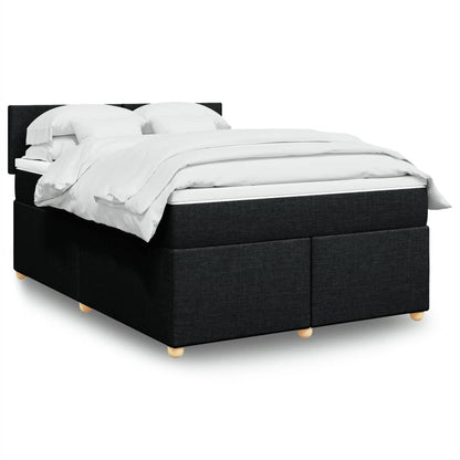 Boxspringbett Mit Matratze Stoff Schwarz