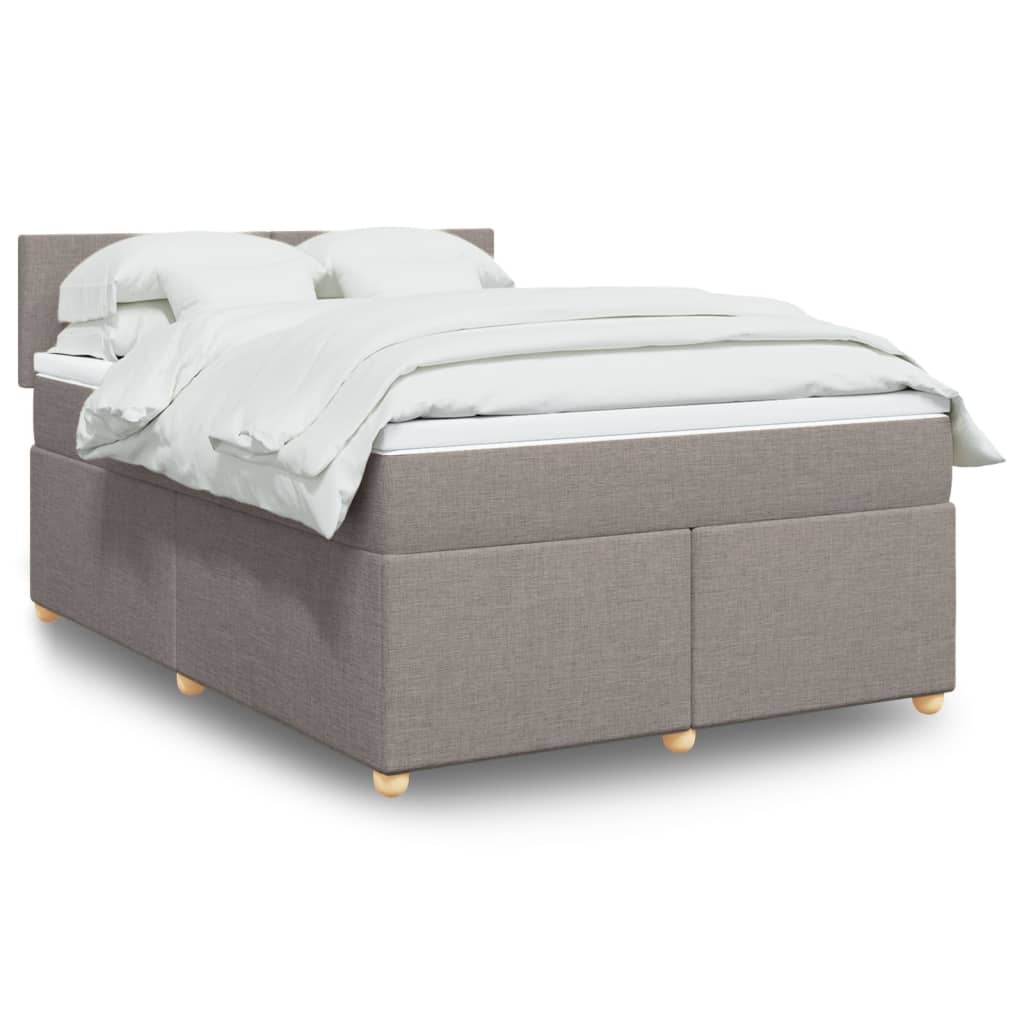Boxspringbett Mit Matratze Stoff Taupe