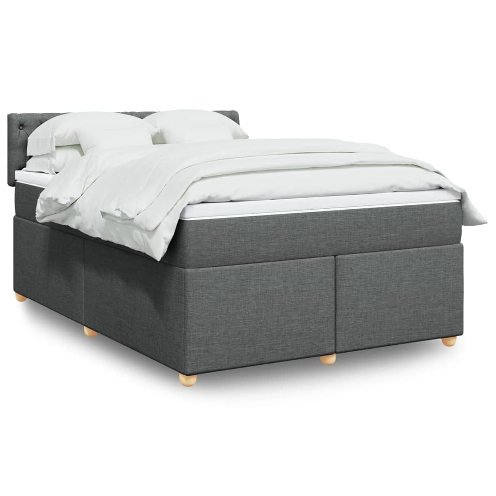 Boxspringbett Mit Matratze Stoff Dunkelgrau