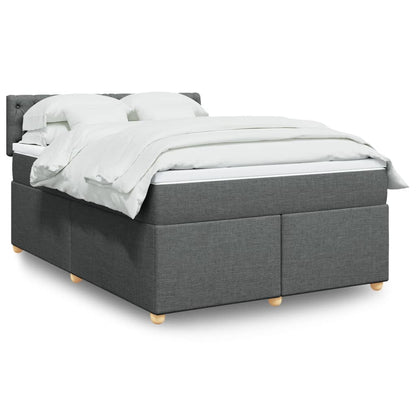 Boxspringbett Mit Matratze Stoff Dunkelgrau