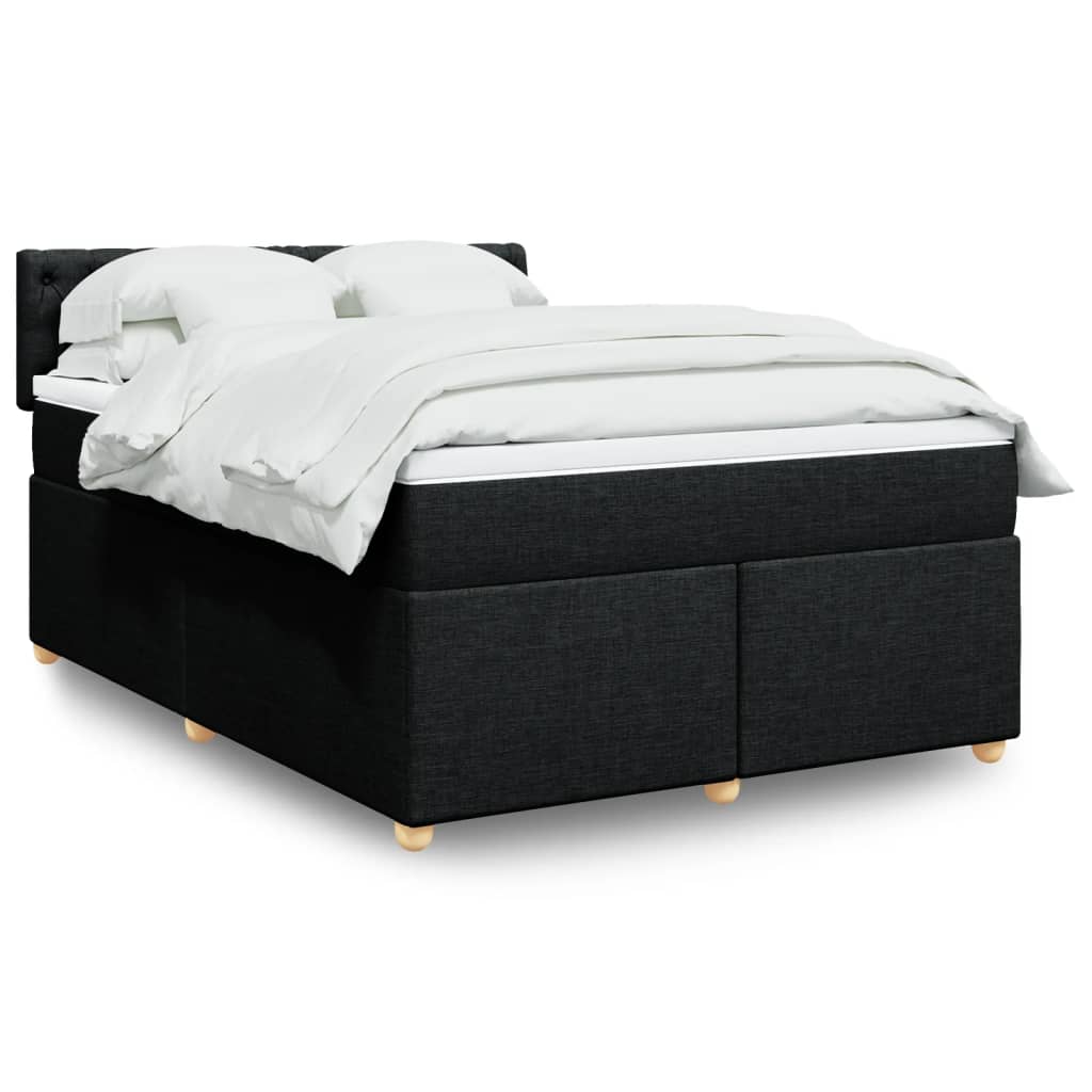 Boxspringbett Mit Matratze Stoff Schwarz