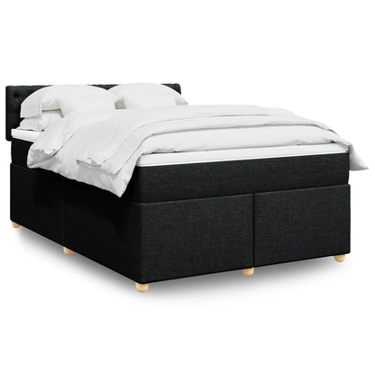 Boxspringbett Mit Matratze Stoff Schwarz