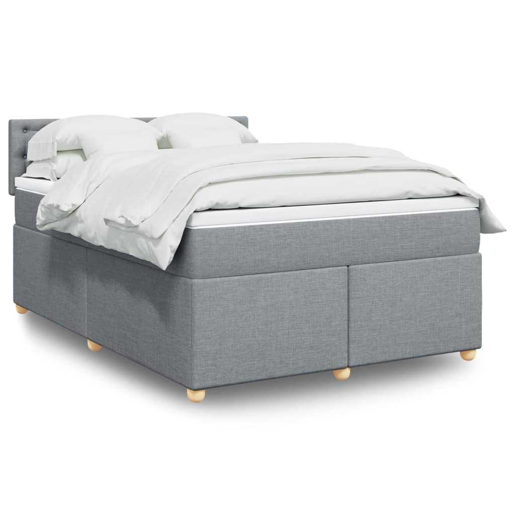 Boxspringbett Mit Matratze Stoff Hellgrau