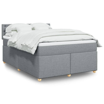 Boxspringbett Mit Matratze Stoff Hellgrau
