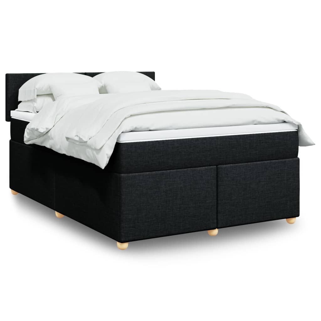 Boxspringbett Mit Matratze Stoff Schwarz