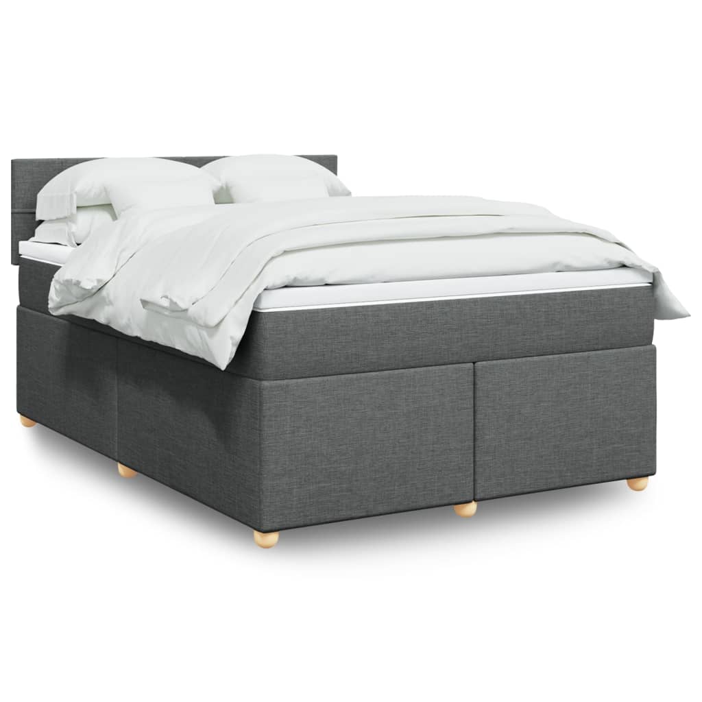 Boxspringbett Mit Matratze Stoff Dunkelgrau