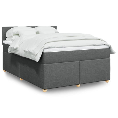 Boxspringbett Mit Matratze Stoff Dunkelgrau