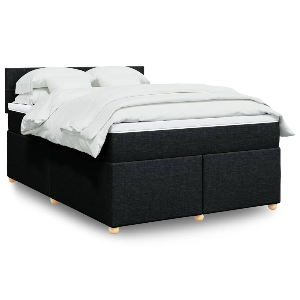 Boxspringbett Mit Matratze Stoff Schwarz