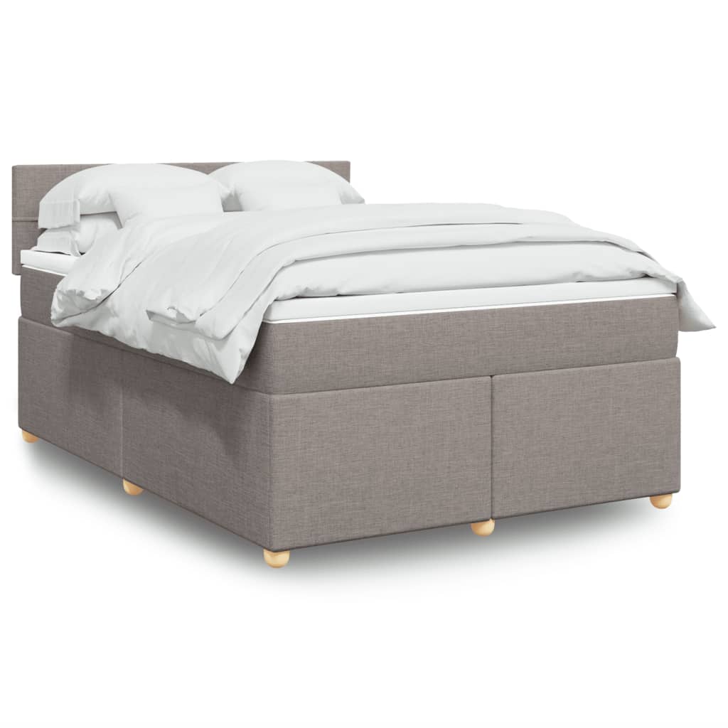 Boxspringbett Mit Matratze Stoff Taupe