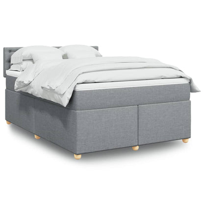 Boxspringbett Mit Matratze Stoff Hellgrau