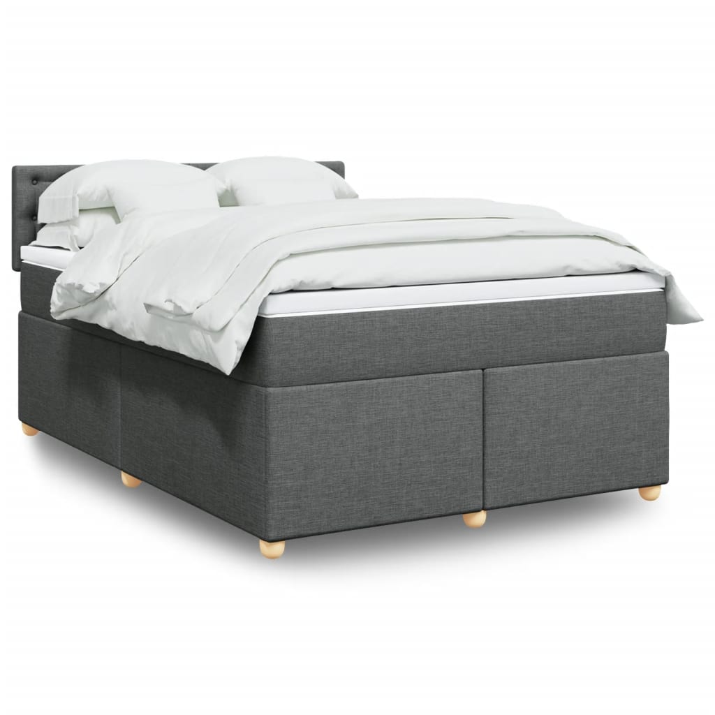 Boxspringbett Mit Matratze Stoff Dunkelgrau