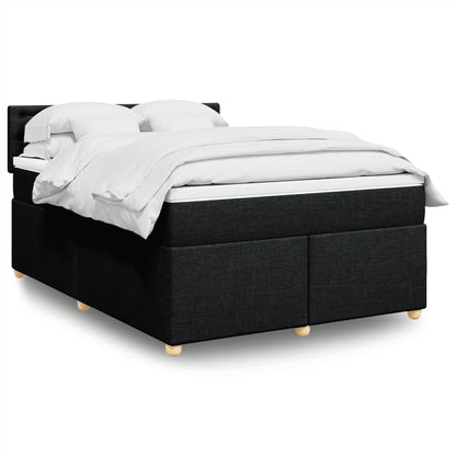 Boxspringbett Mit Matratze Stoff Schwarz