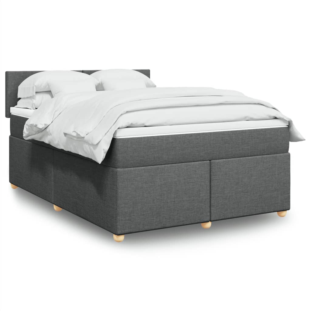 Boxspringbett Mit Matratze Stoff Dunkelgrau