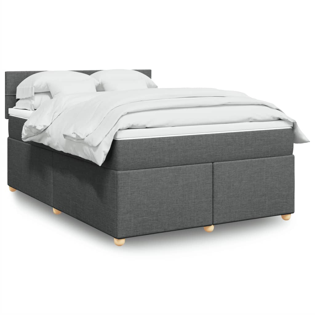 Boxspringbett Mit Matratze Stoff Dunkelgrau