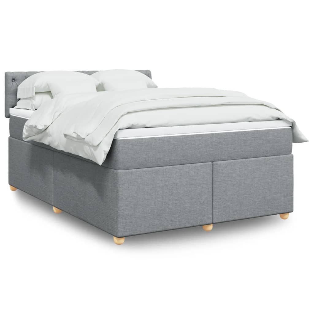 Boxspringbett Mit Matratze Stoff Hellgrau