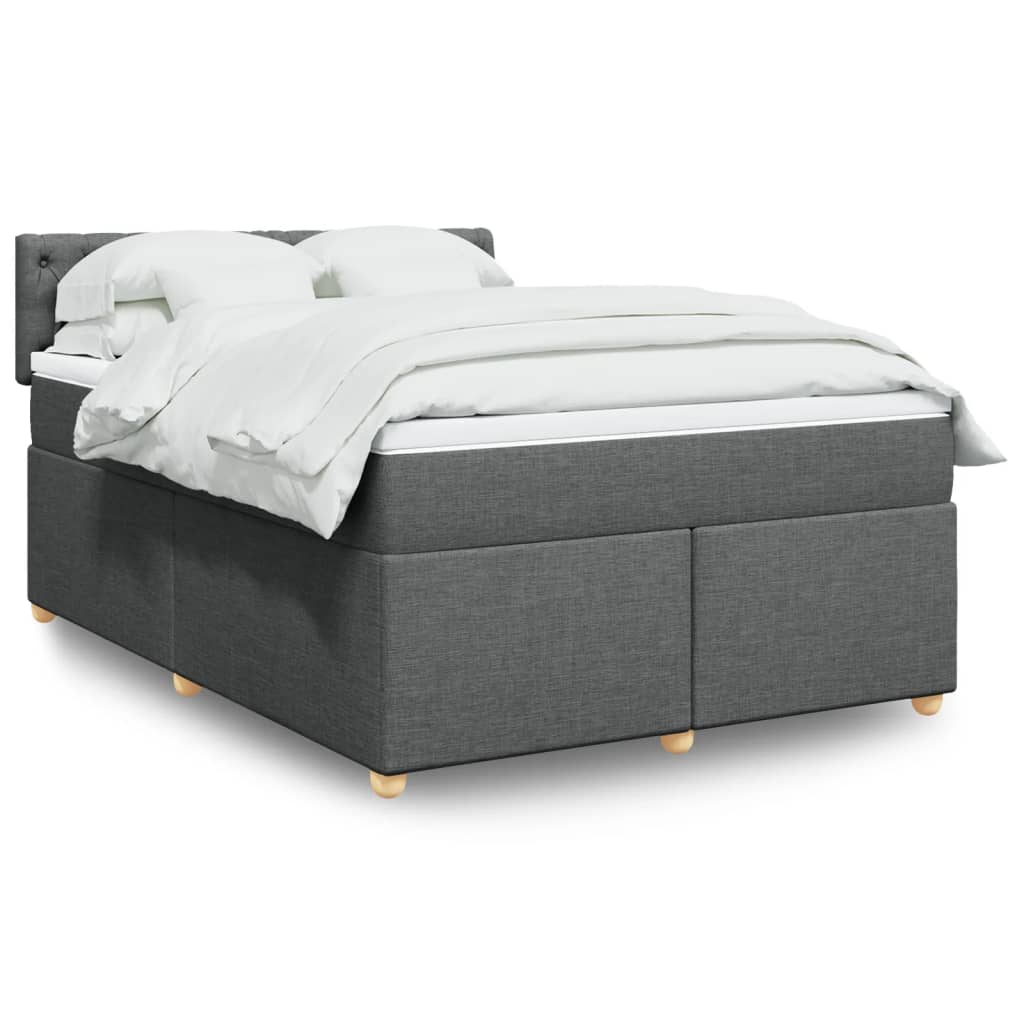 Boxspringbett Mit Matratze Stoff Dunkelgrau