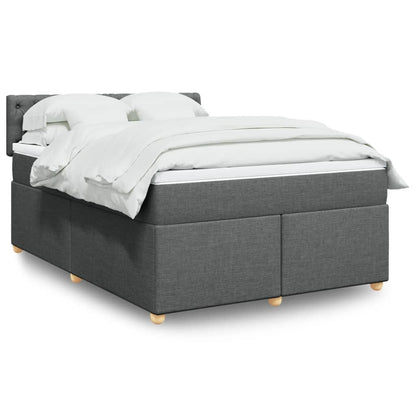 Boxspringbett Mit Matratze Stoff Dunkelgrau