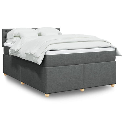 Boxspringbett Mit Matratze Stoff Dunkelgrau