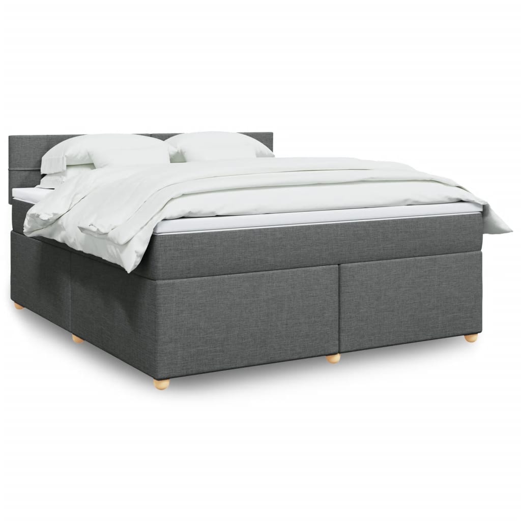 Boxspringbett Mit Matratze Stoff Dunkelgrau