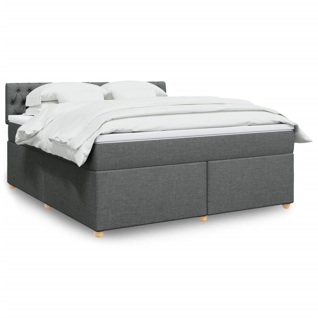 Boxspringbett Mit Matratze Stoff Dunkelgrau