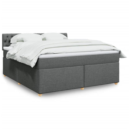 Boxspringbett Mit Matratze Stoff Dunkelgrau
