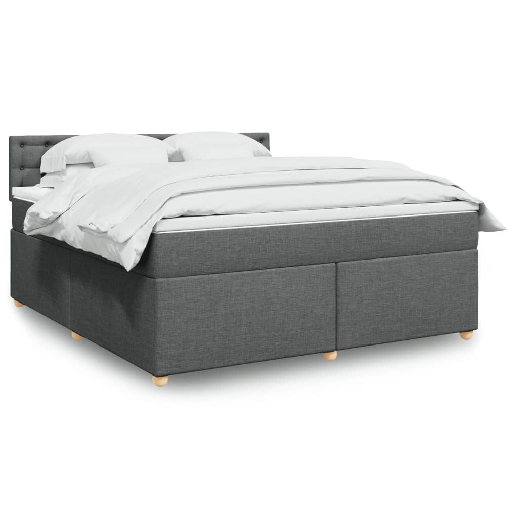 Boxspringbett Mit Matratze Stoff Dunkelgrau