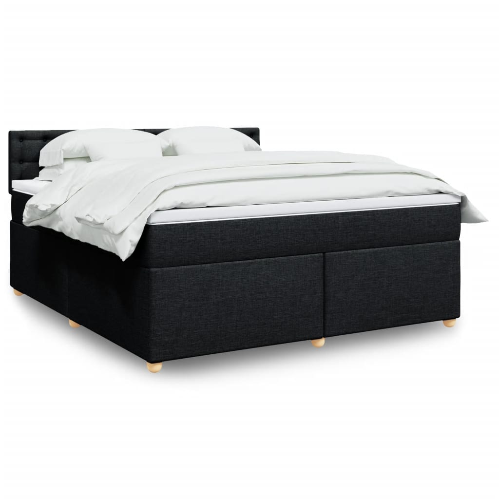Boxspringbett Mit Matratze Stoff Schwarz