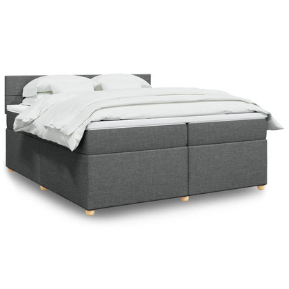 Boxspringbett Mit Matratze Stoff Dunkelgrau